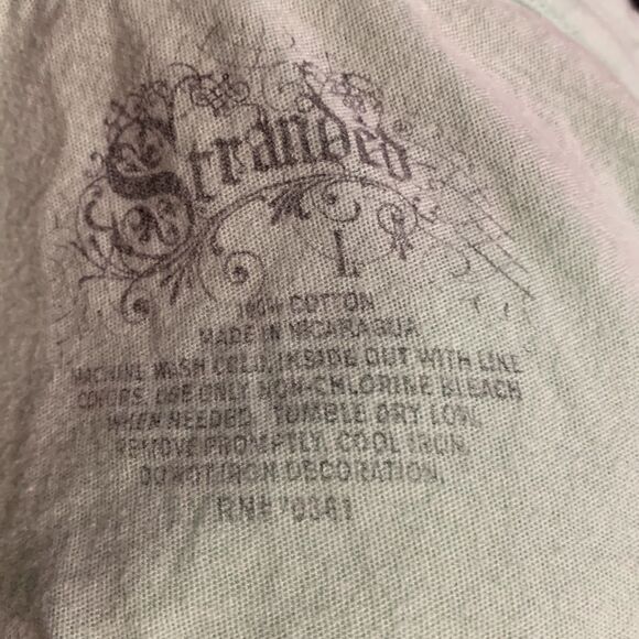 Stranded Women’s Green V-Neck Graphic “Think Green” T-Shirt Large - Picture 5 of 6